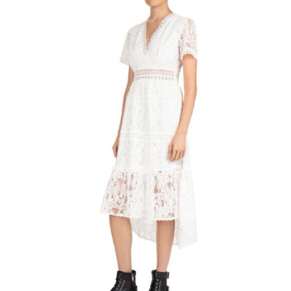THE KOOPLES Light Long Dress with Lace Detailing - Picture 5 of 8